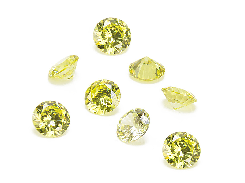 Cubic Zirconia Round ~ Lime Green ~ Various Sizes
