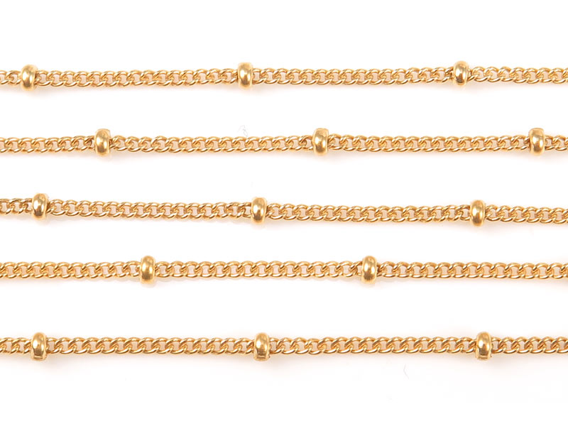 Gold Filled Satellite Chain 1.5 x 1.2mm (10mm ball spacing) ~ Offcuts