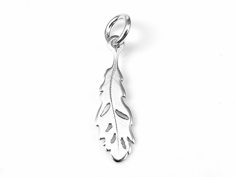 Sterling Silver Feather Pendant 19mm