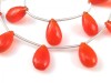 AAA Carnelian Micro-Faceted Pear Briolettes 12-12.5mm ~ 8'' Strand