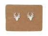 Sterling Silver Stag's Head Ear Studs  ~ PAIR