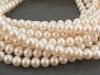 Freshwater Pearl Ivory Off-Round Beads 6-6.5mm ~ 16'' Strand
