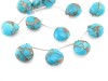 AA Arizona Turquoise Micro-Faceted Heart Briolettes 10mm