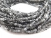 AAA Tourmalinated Quartz Faceted Round Beads 3.5mm ~ 12.5'' Strand