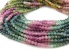AA Multi-Tourmaline Micro-Faceted Round Beads 3mm ~ 12.5'' Strand