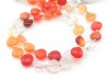 AA Fire Opal Micro Faceted Heart Beads 6-8mm ~ 8'' Strand