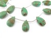 Green Turquoise Micro Faceted Pear Briolettes 12.5mm
