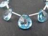 AAA Sky Blue Topaz Faceted Heart Briolettes 7.5-10mm (10)
