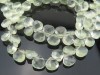 AAA Prehnite Faceted Heart Briolettes 6.5mm ~ 9'' Strand