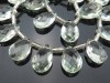 AAA Green Amethyst Faceted Pear Briolettes 15mm ~ 7.5'' Strand