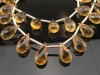 AAA Citrine Faceted Teardrop Briolettes 9-10.5mm ~ 7.5'' Strand