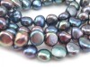 Freshwater Pearl Peacock Cross Drilled Beads 10-10.5mm ~ 15.5'' Strand
