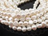 Freshwater Pearl Ivory Cross Drilled Beads 10-10.5mm ~ 15.5'' Strand