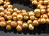 Freshwater Pearl Peanut Gold Beads 14mm ~ 16'' Strand