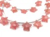 AA Rhodochrosite Faceted Star Briolettes 7-10mm ~ 8'' Strand