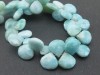 AA Larimar Faceted Heart Briolettes 8.25-9mm ~ 8'' Strand