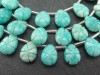 AA Amazonite Carved Pear Briolettes 9.5-13mm (17)