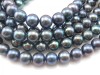 Freshwater Pearl Black Off Round Beads 10mm ~ 15.5'' Strand