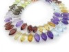 AAA Multi-Gemstone Faceted Marquise Briolettes 7.5-8mm ~ 9'' Strand