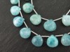 AA+ Larimar Faceted Heart Briolettes 9.5-10.5mm (11)