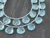 AAA Sky Blue Topaz Carved Heart Briolettes 8.5-9mm
