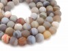 Grey Banded Agate Matt Round Beads 12mm ~ 15'' Strand