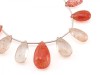 AA+ Oregon Sunstone Micro-Faceted Pear Briolettes 13-19mm ~ 7.5'' Strand