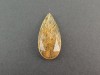 Fairmined Golden Rutilated Quartz Rose Cut Pear Cabochon 25.5mm
