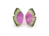 Fairmined Watermelon Tourmaline Carved Butterfly Slice 18.25mm ~ PAIR
