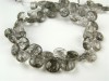 AA Tourmalinated Quartz Faceted Heart Briolettes 6.5-7mm