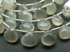 AA+ Grey Moonstone Faceted Heart Briolettes ~ Various Sizes
