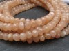 AA+ Peach Moonstone Micro-Faceted Rondelles ~ Various Sizes ~ 8'' Strand