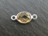 Sterling Silver Citrine Oval Connector 15mm