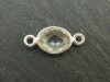 Sterling Silver Green Amethyst Oval Connector 14mm