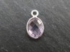 Sterling Silver Pink Amethyst Oval Charm 12mm ~ SECOND