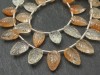 AA+ Oregon Sunstone Carved Leaf Briolettes 11mm ~ 8'' Strand