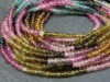 Multi Tourmaline Faceted Rondelles 3.5-4mm ~ 14'' Strand
