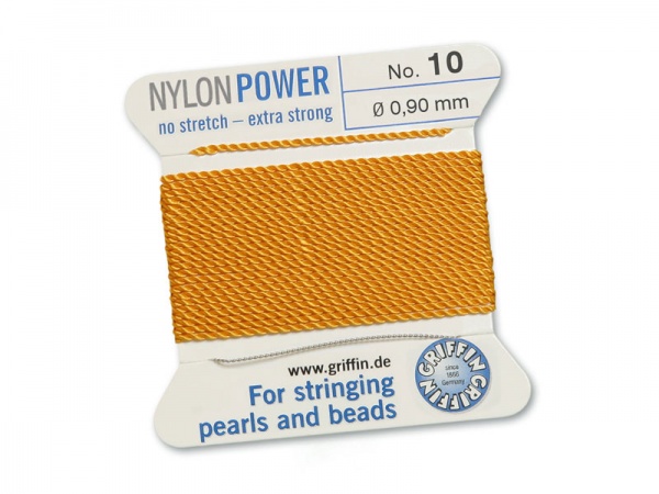 Griffin Nylon Power Beading Thread & Needle ~ Size 10 ~ Amber