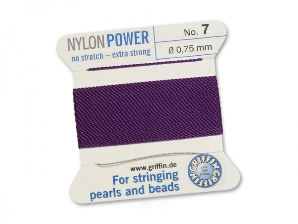 Griffin Nylon Power Beading Thread & Needle ~ Size 7 ~ Amethyst