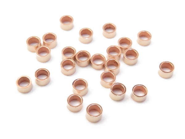 Rose Gold Vermeil Crimp 3mm x 2mm ~ Pack of 10