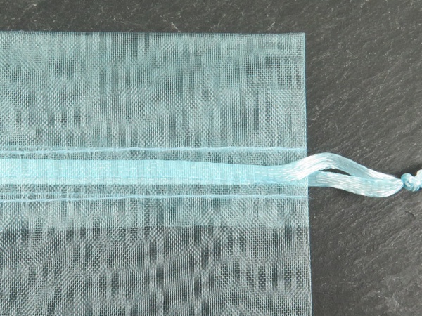 Organza Bag 8cm x 10cm ~ Light Blue ~ Pack of 10