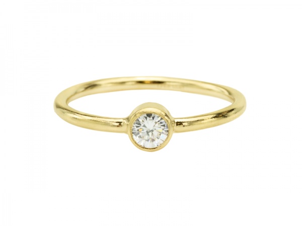 Gold Filled Ring with CZ 4mm ~ Size L