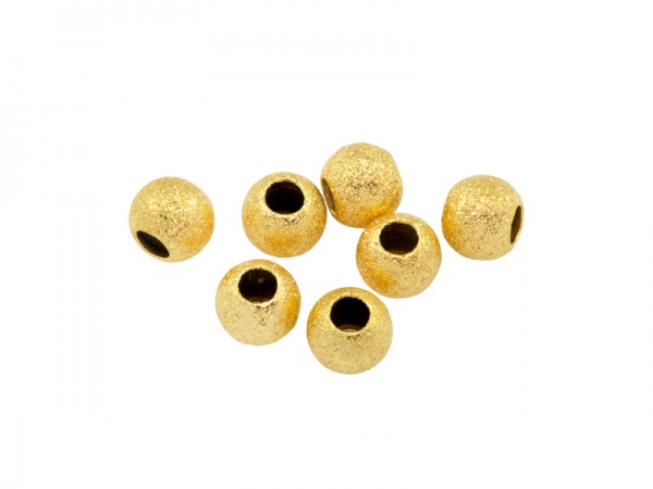 Gold Vermeil Stardust Round Bead 4mm ~ Pack of 10
