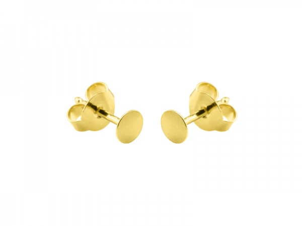Gold Vermeil Ear Post with Flat Pad and Back 4mm ~ PAIR
