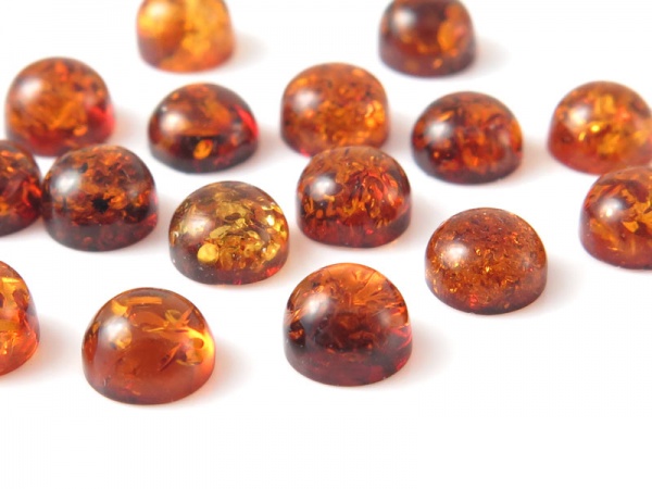 Amber Round Cabochon ~ Various Sizes