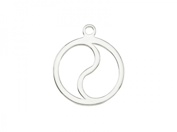 Sterling Silver Yin and Yang Pendant 15mm
