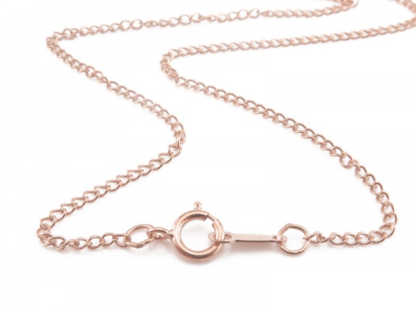 Rose Gold Filled Curb Chain Necklace with Spring Clasp ~ 14''