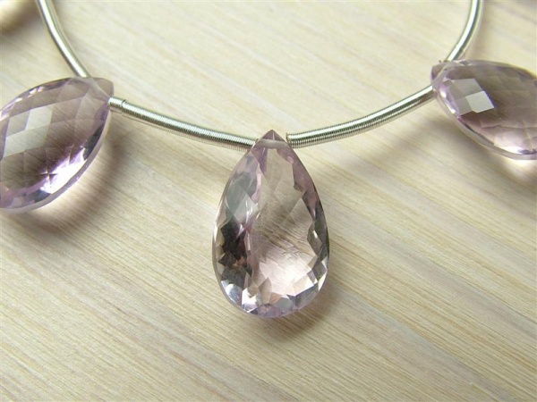 AAA Pink Amethyst Faceted Pear Cut Briolette ~ SINGLE ~ Various Sizes