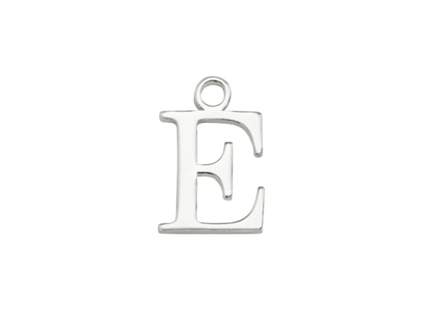 Sterling Silver Alphabet Charm ~ E