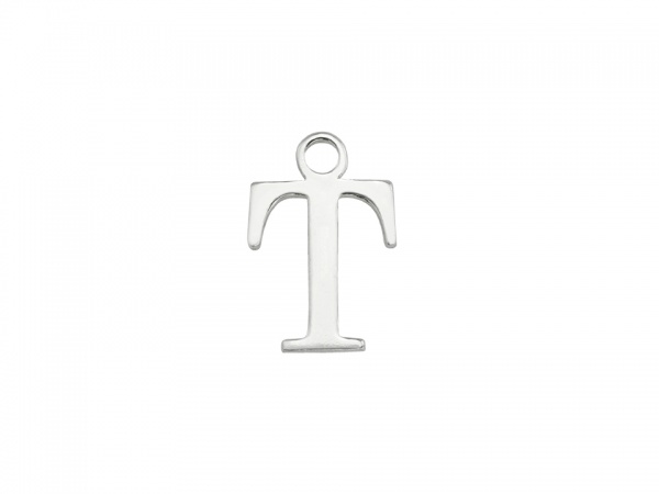 Sterling Silver Alphabet Charm ~ T